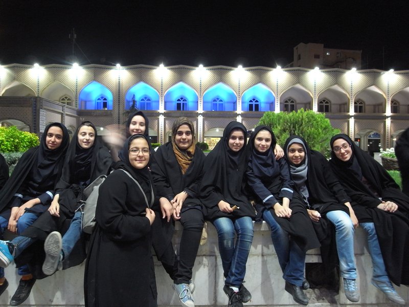 Persian Schoolgirls Outside the Iman Reza Complex