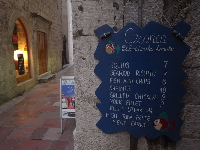 Kotor is famous for its Italian Seafoods