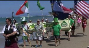 The St. Patrick's Day Parade Starts on the Beach at 2:00 PM