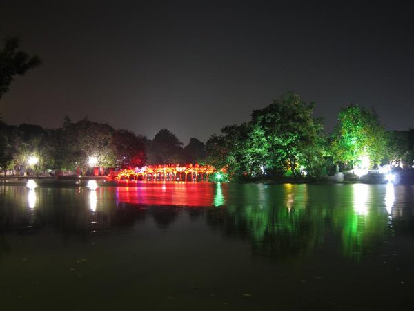 The bridge to the Turtle Tower in Hoan Kiem Lake- Hanoi