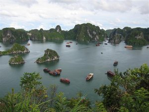 The view from the radio tower at Halong Bay