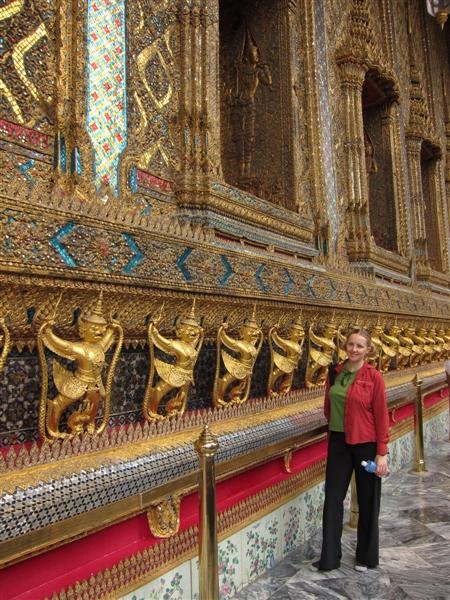 Bangkok Royal Palace - Liz admiring the gold