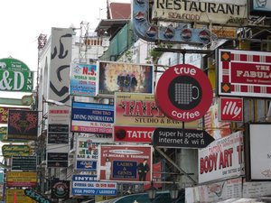 Khao San Road - shop signs jostling for position