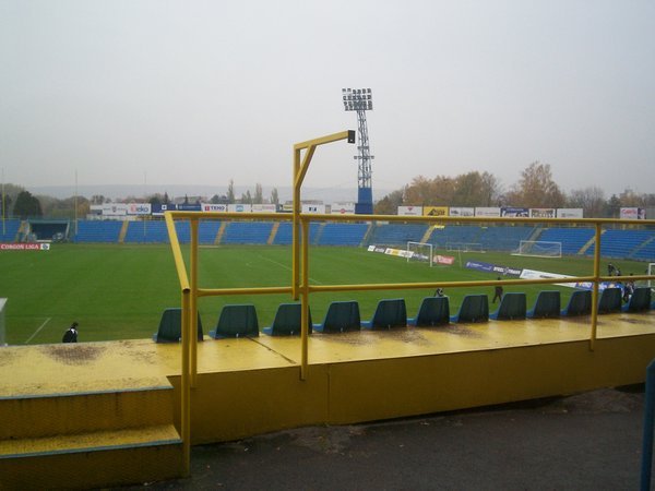 The soccer stadium.