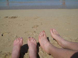 toes and the beach