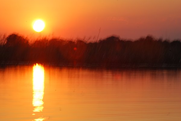 Sunset on the Okavango