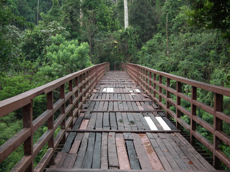 bridge to falls in Khao Yai park