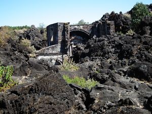 village destroyed by volcano
