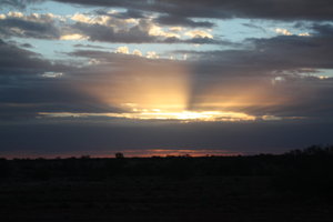 Sunset on the Road to Coober Peddy