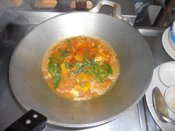 Cooking the curry 