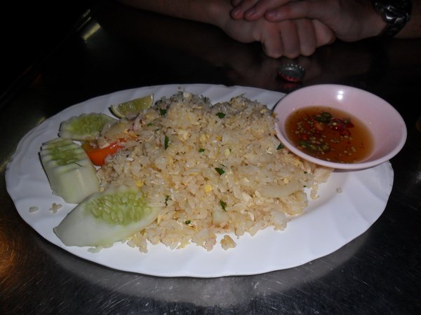Kow pad poo.  Yes, Cow Pat Poo - one of our favourite dishes out here.  (crab fried rice).