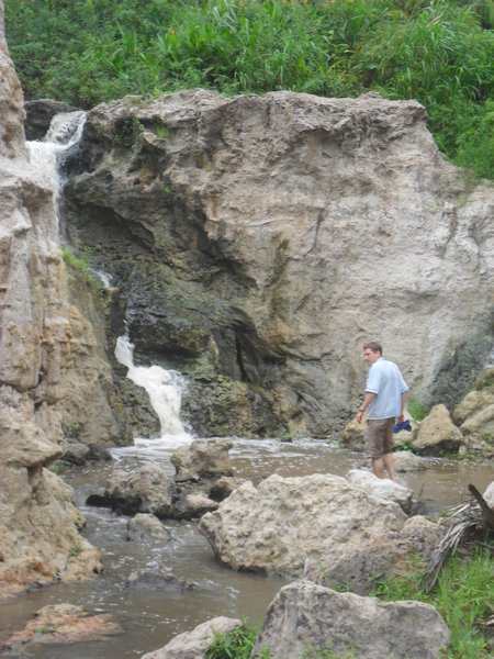 The waterfall at the top of the spring