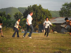 Impromptu footy match with the locals