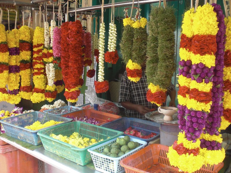 Flowers for sale in Little India, Singapore