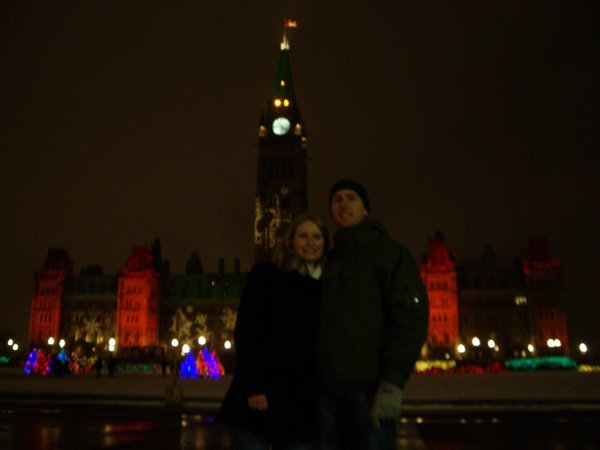 Pam and I in front of the Canadian Parliament buildings in down town Ottawa.