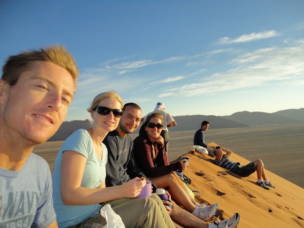 Breakfast on top of Dune 45 - excuse the hair