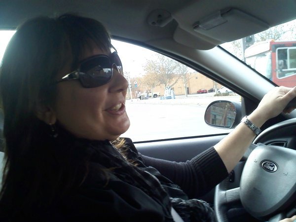Jennifer driving us around!