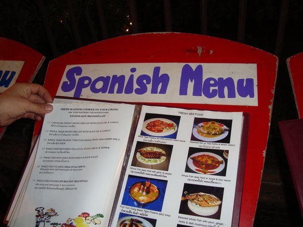 Thai food in Spanish