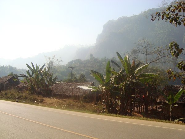 Main road overlooking camp at begining