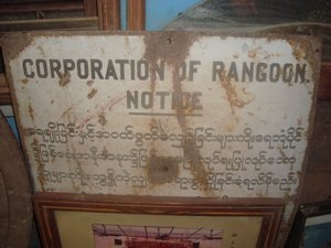 Old sigh from Rangoon
