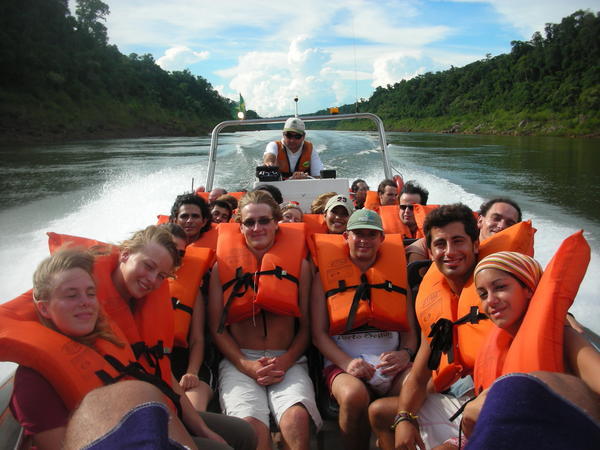 our boat trip up to the waterfall