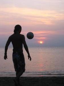 Claudio Playing football on Taganga beach