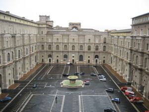 View of the Vatican Museum Courtyard