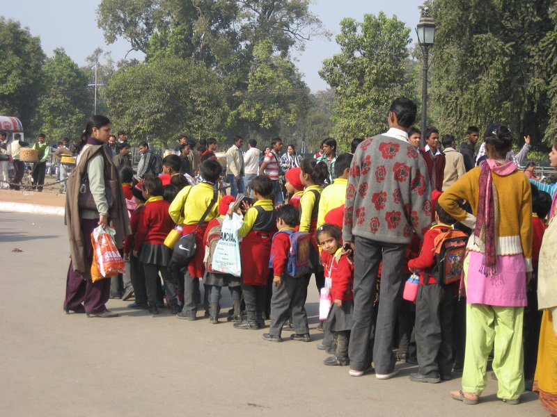 Students at India Gate