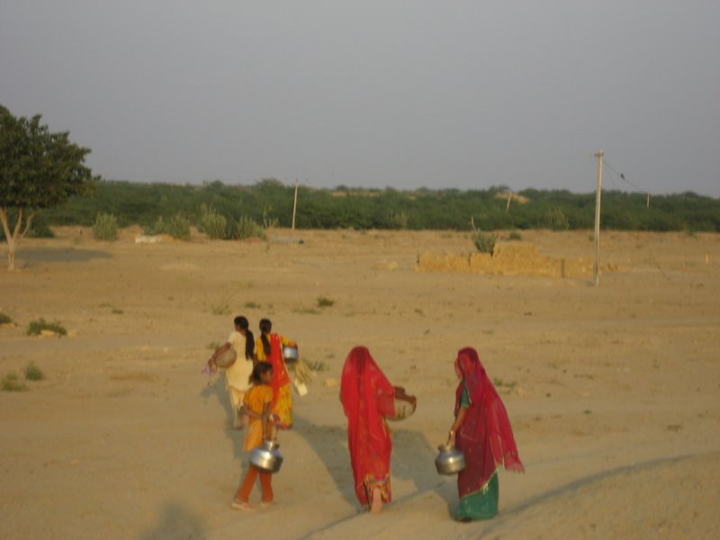 Indian Women Getting Water