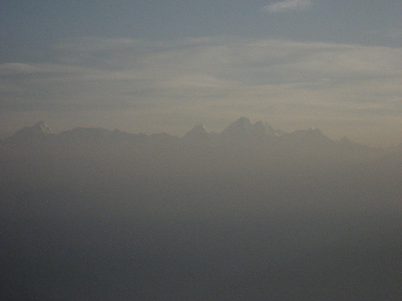 Hazy, but you can see the mountains