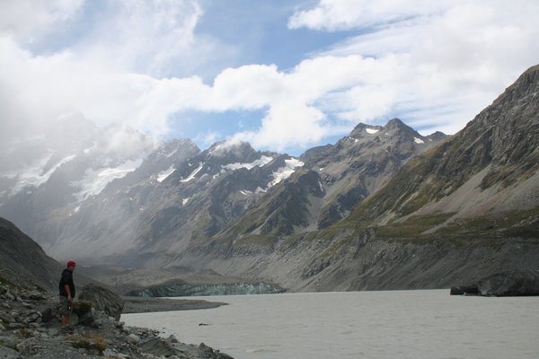 Hooker Glacier with the Southern alps