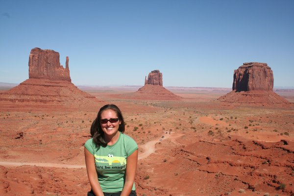 Sandra with Monument Valley in the background