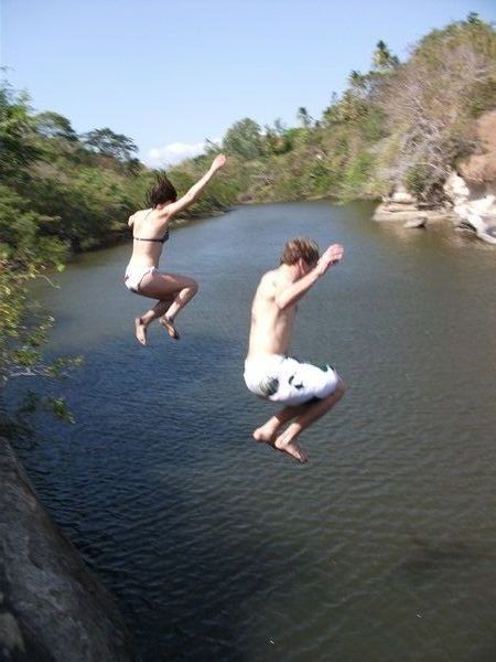 cliff jumping!