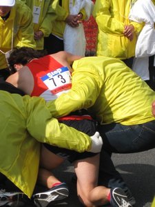 Collapsed after finish line