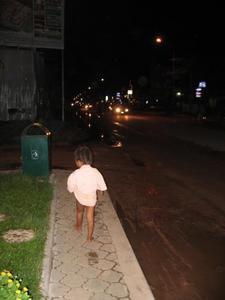 A child wondering on street