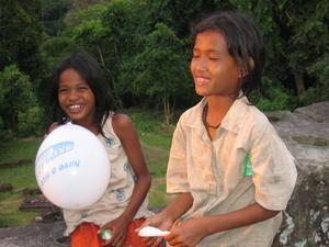 Kids chilling out at Angkor