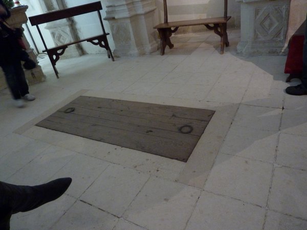 Crypt in the floor of the chapel