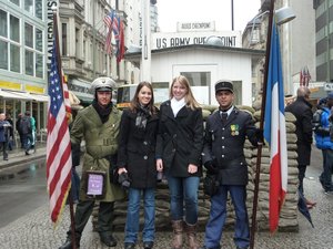 Allison convinced me to get a photo with the American and French soldier at the checkpoint
