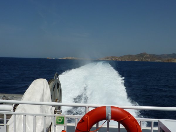 On the boat to Santorini!