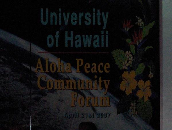 Aloha Peace Forum.