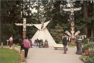 Tepee and Totem Poles.