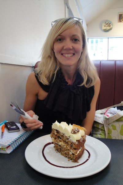 Me and the biggest carrot cake ever!