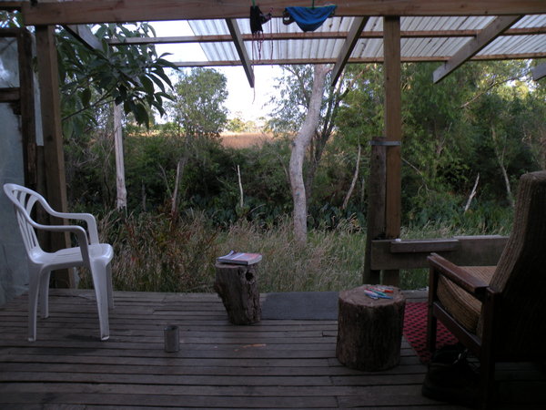 the front porch of our sweet cabin