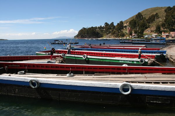 colourful ferry boats