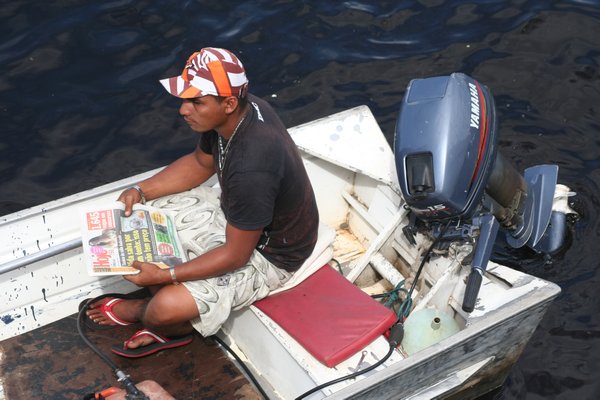 reading on the boat