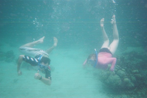 Luke and Katie underwater