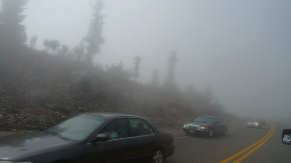 driving through the clouds