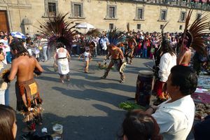 Aztec dancers in zocalo