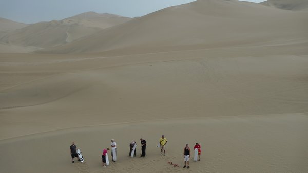 at the bottom of the dune