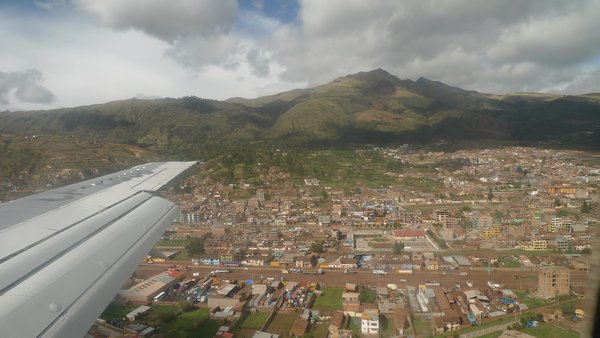 landing in Cuzco